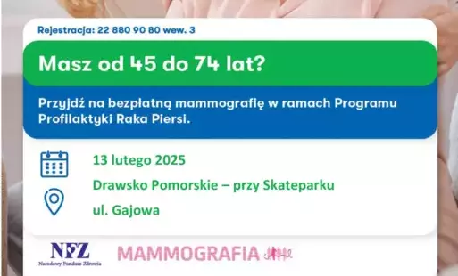 Zdjęcie do Zapraszamy na bezpłatną mammografię.