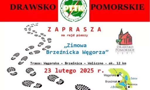 Zdjęcie do Zapraszamy na rajd pieszy "Zimowa Brzeźnicka Węgorza"