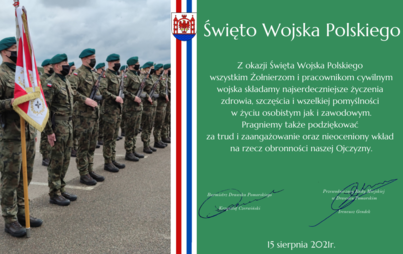 Zdjęcie do Życzenia z okazji Święta Wojska Polskiego