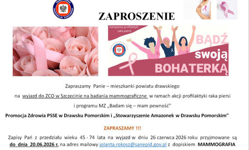 Zdjęcie do Zaproszenie na mammografię