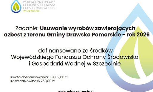 Zdjęcie do Usuwanie wyrob&oacute;w zawierających azbest z terenu Gminy Drawsko Pomorskie w 2026 roku