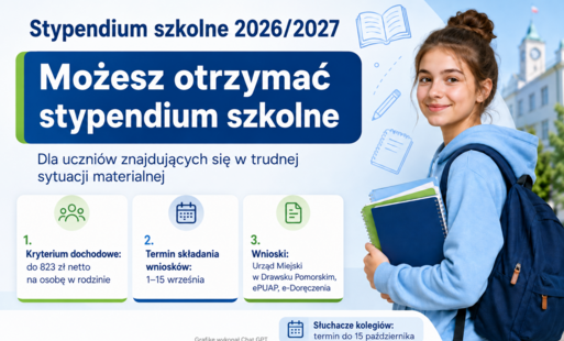 Zdjęcie do Informacja dotycząca stypendium szkolnego w roku szkolnym 2026/2027